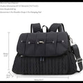 ForKumi black lightweight diaper backpack with multiple compartments and adjustable shoulder straps