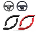 ForKumi anti-slip steering wheel cover in black and red options designed for better grip and comfort