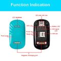 ForKumi ultra-light pet GPS tracker showing front cover and internal components with labeled function indicators