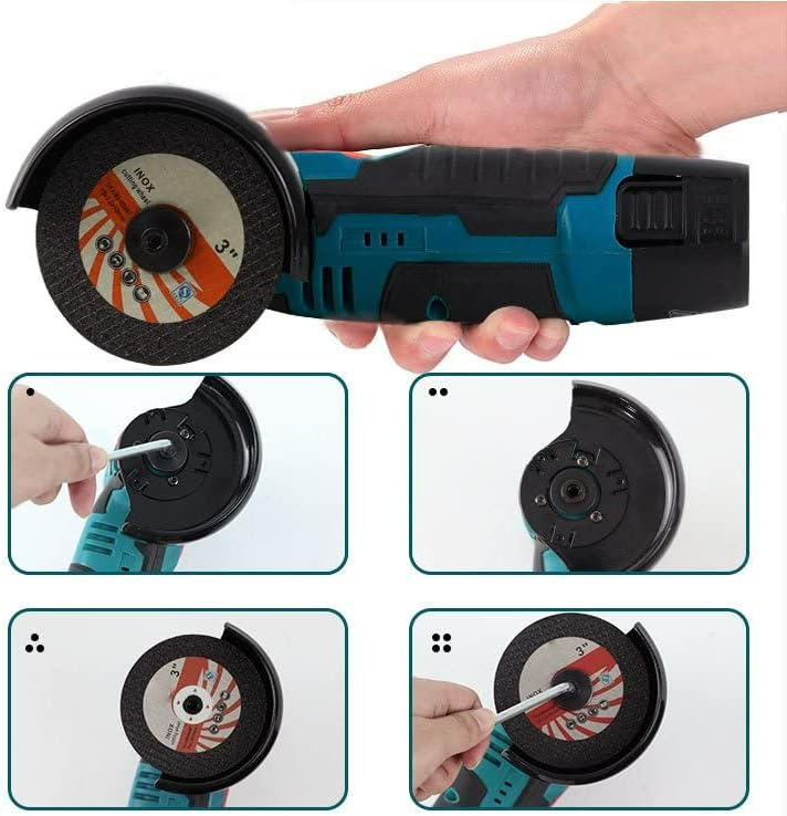 ForKumi brushless mini grinder 76mm cordless tool cutting metal with sparks and ergonomic grip