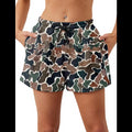 Avis camo elastic waist shorts with adjustable drawstring and side pockets for comfortable casual wear