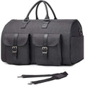 ForKumi 40L men's duffle bag in dark gray with dual front buckle pockets and detachable shoulder strap