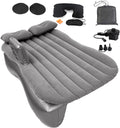 ForKumi car air mattress with pump in gray including inflatable pillows neck pillow eye mask and carrying bag