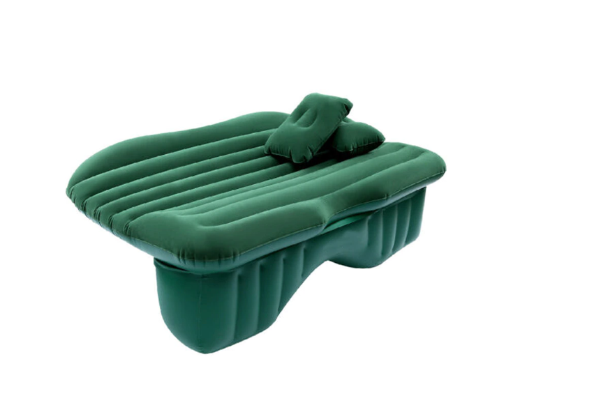 ForKumi green car air mattress with pump including two inflatable pillows for travel comfort