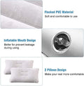 Car air mattress with pump made of soft flocked PVC material featuring inflatable mouth design and two pillows