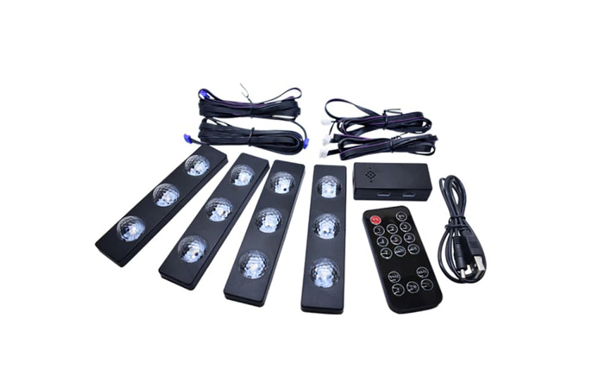 ForKumi car LED interior lights kit with remote control and wiring for vehicle cabin lighting