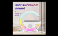 ForKumi charging station with Bluetooth speaker featuring 360-degree surround sound and colorful LED lights