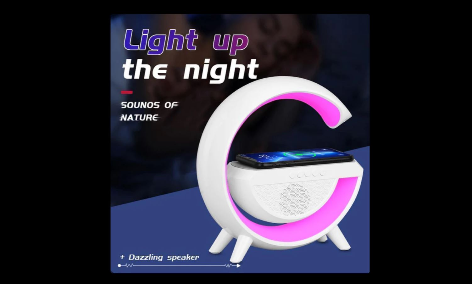ForKumi charging station with Bluetooth speaker featuring a modern circular design and phone dock