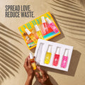 ForKumi warm gourmand perfume mist set with colorful bottles and eco-friendly packaging