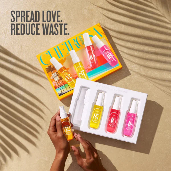 ForKumi warm gourmand perfume mist set with colorful bottles and eco-friendly packaging
