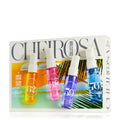 ForKumi Cheirosa Collection warm gourmand perfume mist set with colorful bottles in orange pink purple and blue