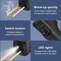 ForKumi cordless plastic welding gun with rapid heating copper tubes, switch button, and LED lights