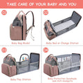 ForKumi diaper backpack for travel with baby bag, foldable baby bed, play station, and mosquito protection sunshade