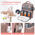ForKumi diaper backpack for travel with insulated pockets, wipes holder, phone privacy pocket, and exterior drink pocket