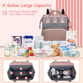 ForKumi diaper backpack for travel with large capacity and 15 pockets shown with baby essentials