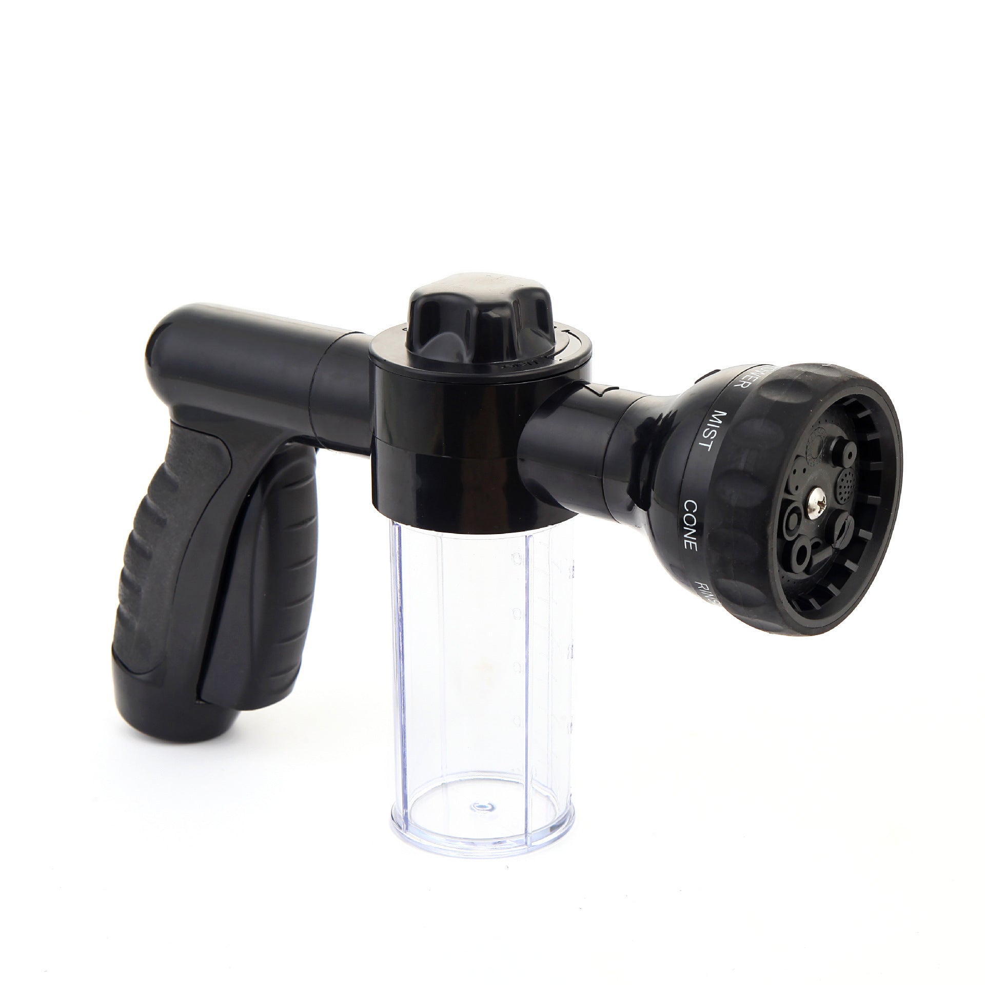 ForKumi dog bathing sprayer with multiple modes in black with ergonomic handle and soap container