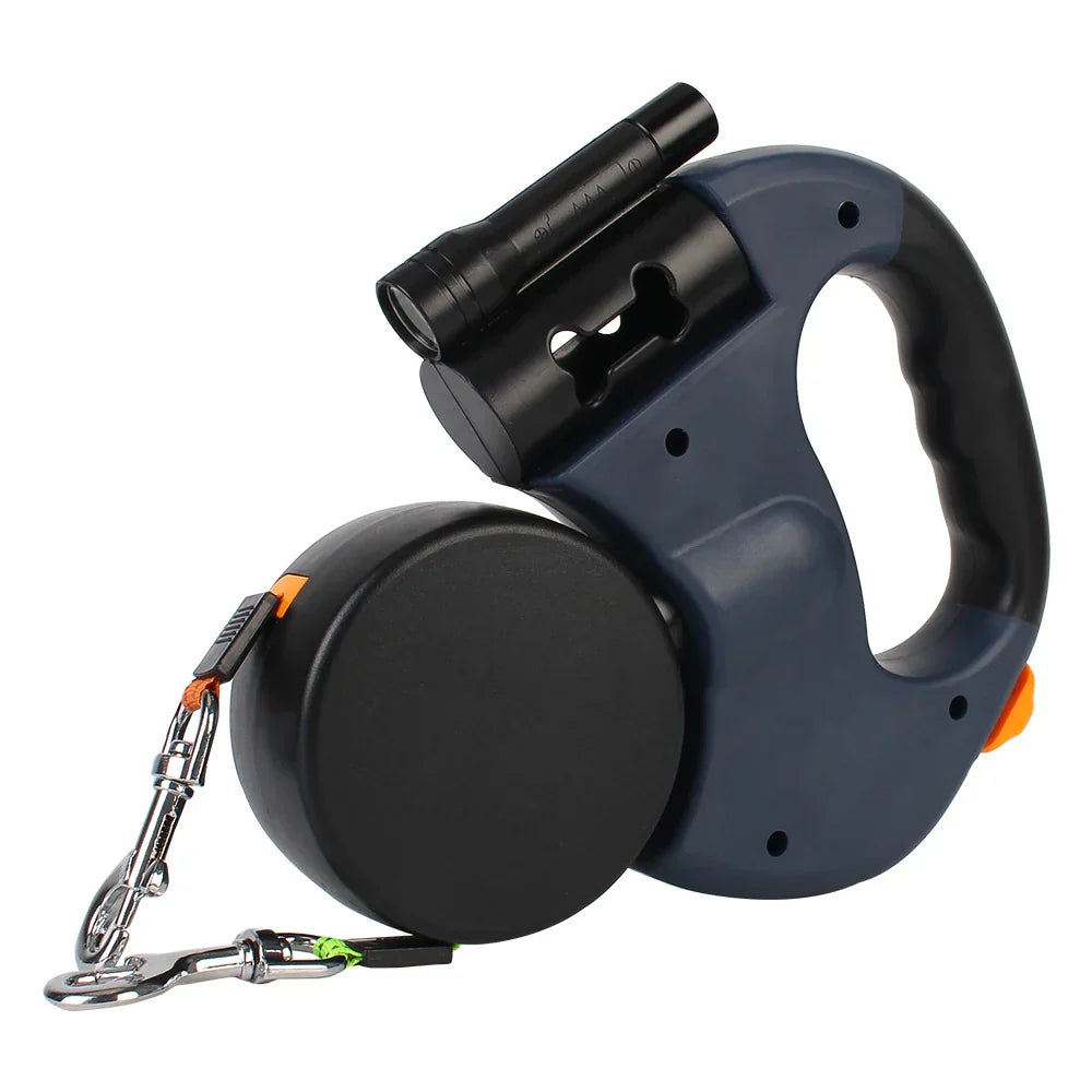 ForKumi dual dog leash tangle free retractable leash with ergonomic handle and dual clip attachments