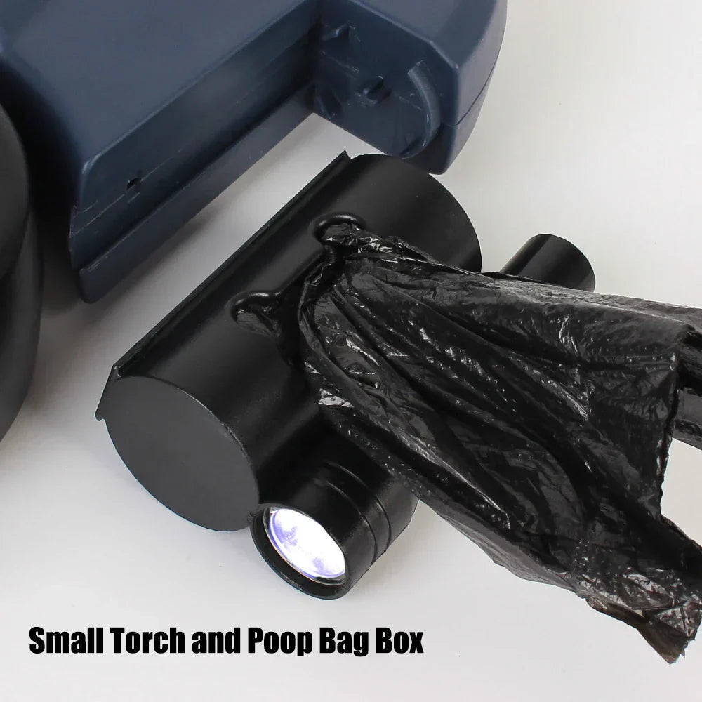 ForKumi dual dog leash tangle free with small torch and poop bag dispenser for pet walks