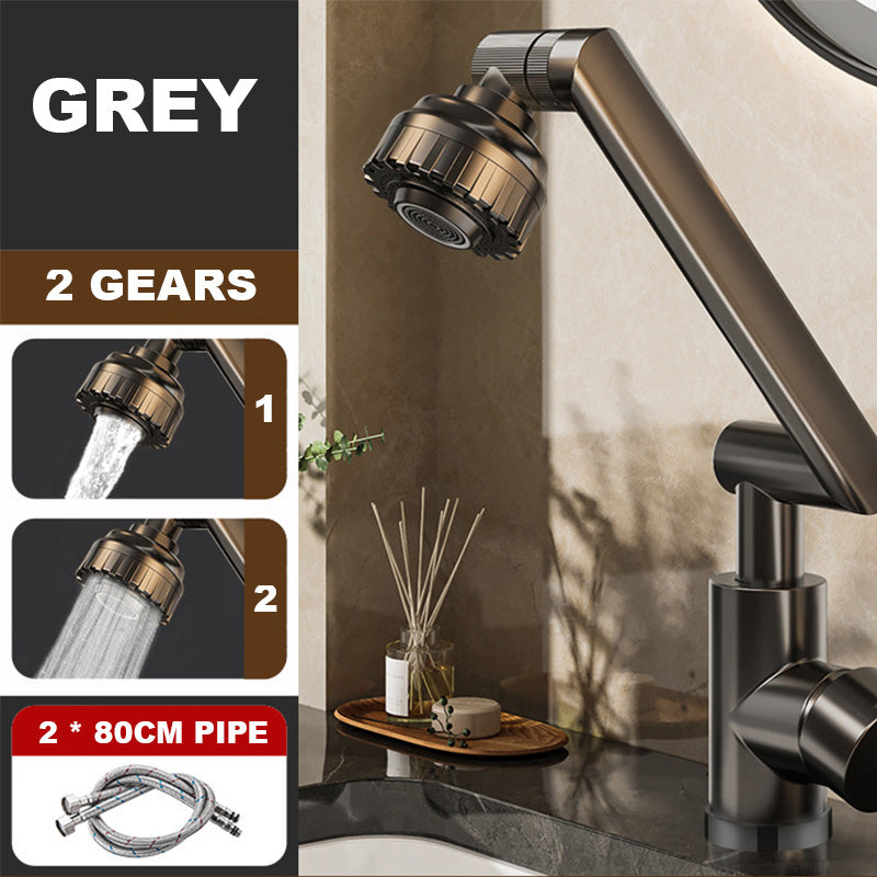 Grey Forkumi dual temperature kitchen faucet with 2 gears and 80cm pipe for kitchen use