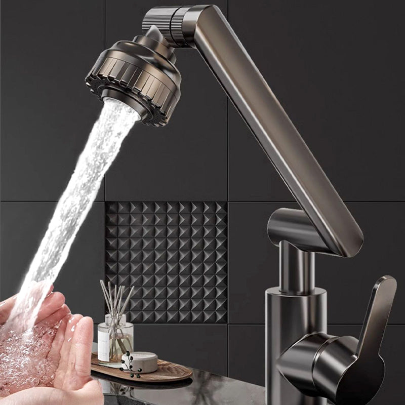 ForKumi dual temperature kitchen faucet with sleek modern design and water flowing onto hands
