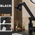 ForKumi black dual temperature kitchen faucet with adjustable 2 gear water flow settings