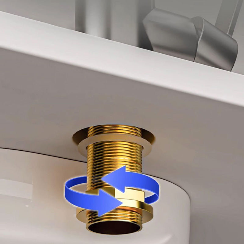 ForKumi dual temperature kitchen faucet brass connector installation with blue arrows showing rotation