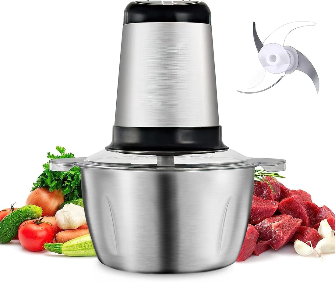ForKumi easy clean meat chopper for kitchen with stainless steel bowl and sharp blades