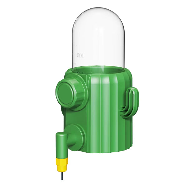 ForKumi eco-friendly bird water feeder with green base and clear water container for pets