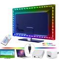 ForKumi eco-friendly LED strip lights installed on TV with remote control and USB power for RGB color changing