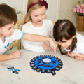 Children playing educational spelling games for kids with letter tiles on a table