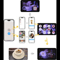 My Store custom coffee art printer interface and process flow on smartphones and tablet with printed coffee cup art