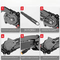 ForKumi 6 inch cordless chainsaw kit assembly steps showing detailed chain and guide bar installation