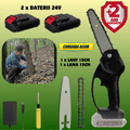 ForKumi 6 inch cordless chainsaw kit with 2 batteries, chain, blade, charger, and screwdriver for home use