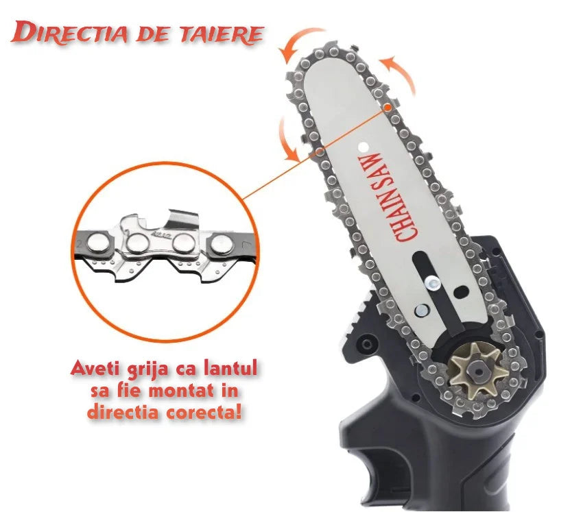 ForKumi 6 inch cordless chainsaw kit blade and chain with directional guide for proper assembly