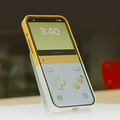 ForKumi iPhone 16 Pro Max gaming case with retro game controller design in yellow and white