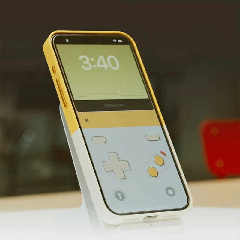 ForKumi iPhone 16 Pro Max gaming case with retro game controller design in yellow and white