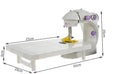 ForKumi 4-in-1 mini sewing machine with measuring dimensions and white and purple design