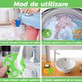 ForKumi reusable pet hair remover being used in washing machine steps with detergent and rinsing