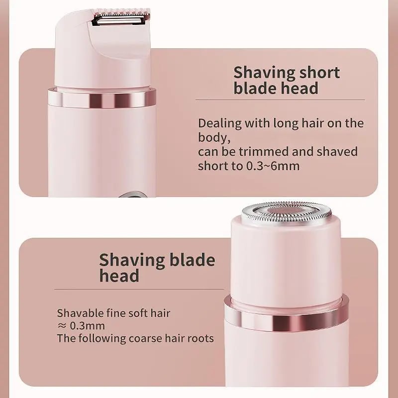 ForKumi 2-in-1 hair remover for women with shaving short blade head and soft hair shaving blade head