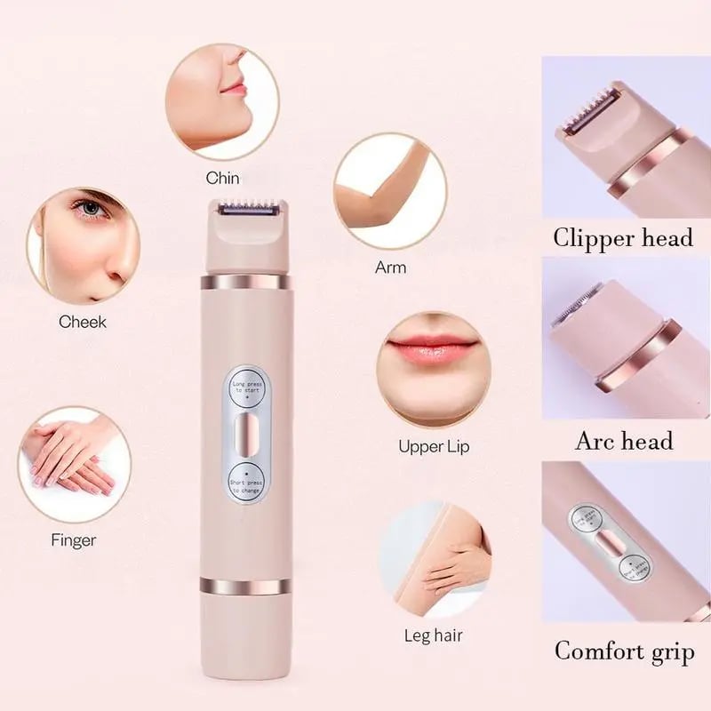 ForKumi 2-in-1 hair remover for women with clipper and arc heads for chin cheek arm upper lip finger and leg hair