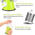 ForKumi 3-blade vegetable slicer with bionic suction base, premium drum blade, and detachable design