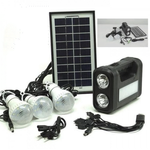 ForKumi 3-light solar panel kit with three LED bulbs solar panel and rechargeable lantern for home supplies