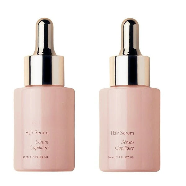 ForKumi hair serum for shiny hair in pink bottles with gold droppers, 30ml each