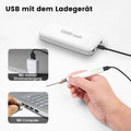 ForKumi USB portable soldering iron connected to a power bank and laptop showing versatile charging options