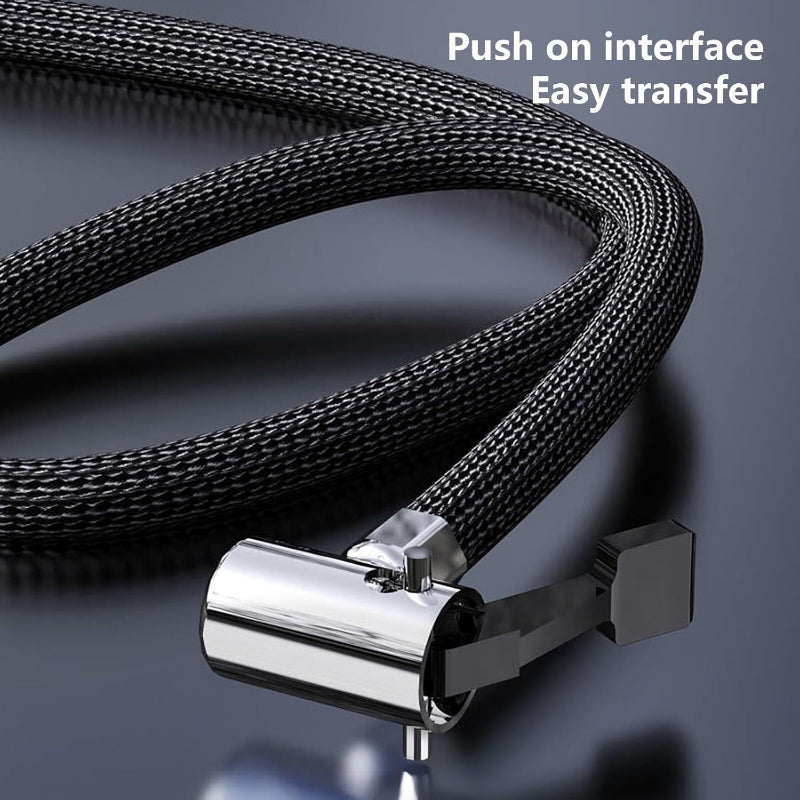 Avis high-pressure tire inflator with durable braided hose and push on interface for easy transfer