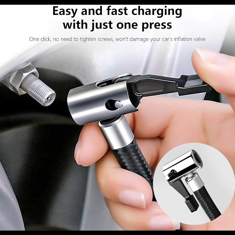Avis high-pressure tire inflator with easy one-press charging for car tire valves