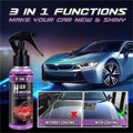 Avis nano car scratch repair spray showing 3 in 1 functions with before and after coating results