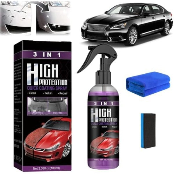 Avis nano car scratch repair spray kit with 3 in 1 high protection coating spray bottle, microfiber cloth, and applicator sponge