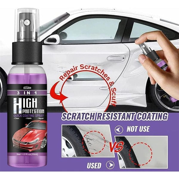 Avis nano car scratch repair spray bottle with hand spraying and scratch resistant coating on white car