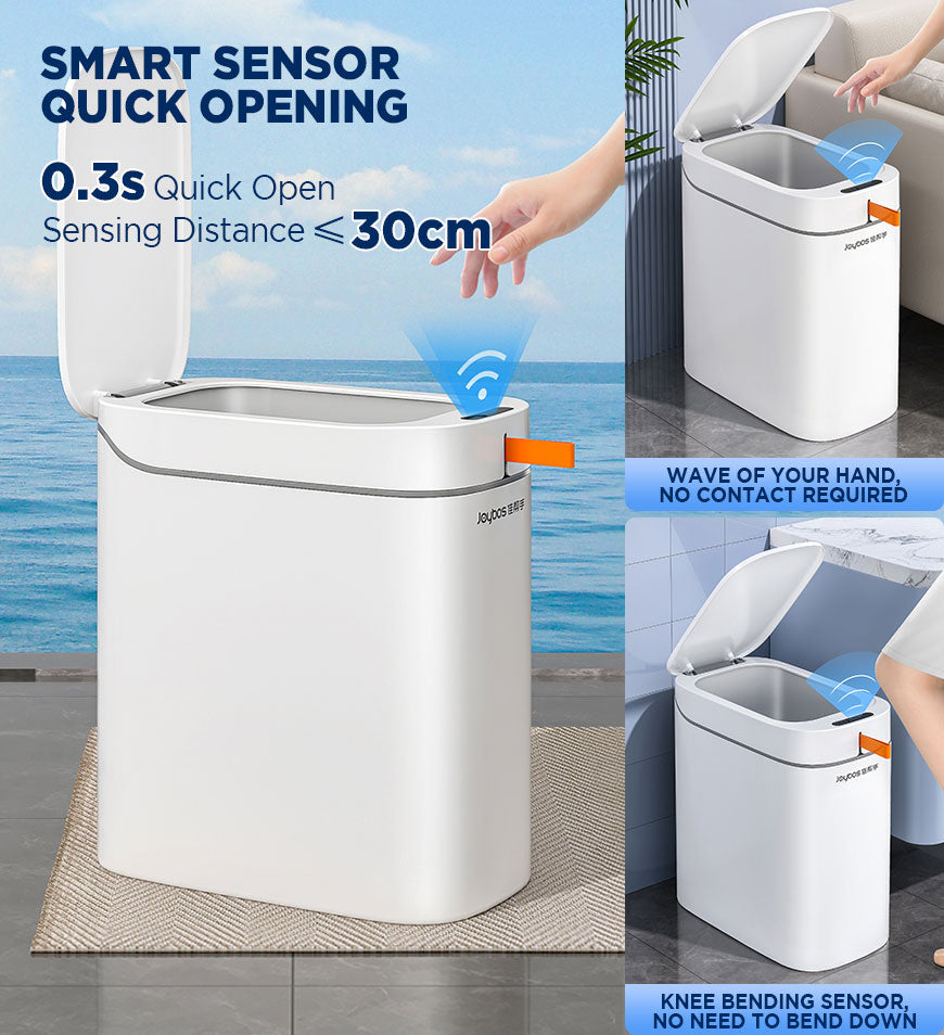 ForKumi sensor trash can with smart quick opening lid and no contact hand wave operation